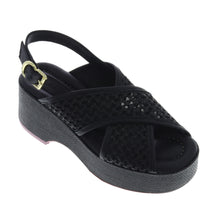 Wedge Sandals Black & Brown Women by Mario Cerutti